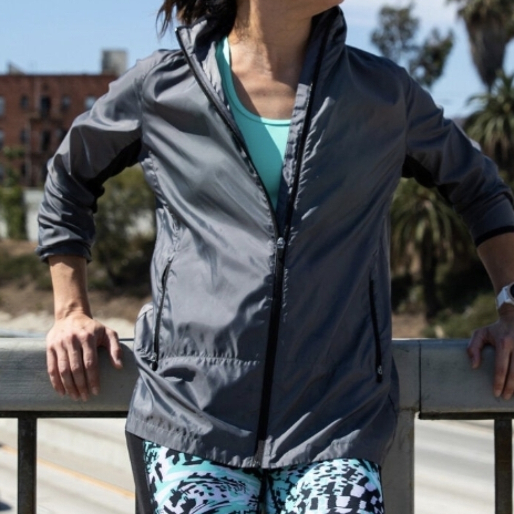 NWT Rise By Lularoe Floral Zip-Up Jacket in Teal & Black - Size Medium - Picture 9 of 9